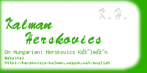 kalman herskovics business card
